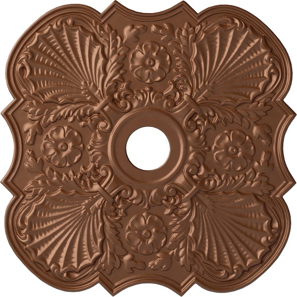 Ekena Millwork Flower Ceiling Medallion (Fits Canopies up to 6 1/4"), 29"OD x 3 5/8"ID x 1 3/8"P, Polished Copper CM29FWPOS - main